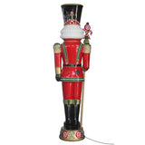 8 FT Pre-Lit Musical Nutcracker with 42 LED Lights and Removable Staff