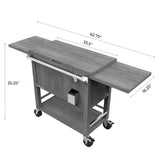 Permasteel 100 qt. Rolling Patio Cooler & Beverage Cart with Folding Side Shelves
