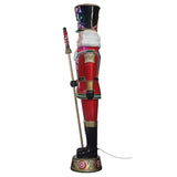 8 FT Pre-Lit Musical Nutcracker with 42 LED Lights and Removable Staff