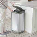 Glad Stainless Steel Step Trash Can and Drawstring Bag Bundle, 13- or 20-Gallon
