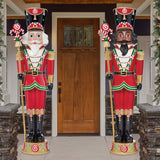 8 FT Pre-Lit Musical Nutcracker with 42 LED Lights and Removable Staff