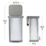 Glad Stainless Steel Step Trash Can and Drawstring Bag Bundle, 13- or 20-Gallon