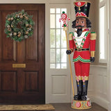 8 FT Pre-Lit Musical Nutcracker with 42 LED Lights and Removable Staff