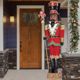 8 FT Pre-Lit Musical Nutcracker with 42 LED Lights and Removable Staff