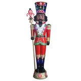 8 FT Pre-Lit Musical Nutcracker with 42 LED Lights and Removable Staff