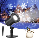 Snowflake Projector Light with 180° Adjustable Angle, Indoor Outdoor LED Holiday Lamp with Base