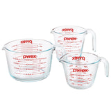 Pyrex 3-Piece Glass Measuring Cup Set, 1-Cup, 2-Cup & 4-Cup