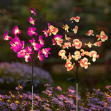 2 Pack Solar Orchid Flower Lights – Purple & Pink Waterproof LED Solar Garden Lights