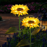 2 Pack Solar Sunflower Garden Lights – Waterproof LED Decorative Stake Lights