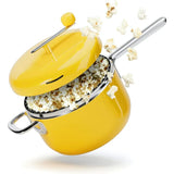 Popsmith Popcorn Popper, 6 Quart Stainless Steel Popcorn Maker Work with All Stovetops