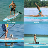10' Inflatable Stand Up Paddle Board, 330 lb Capacity SUP with Adjustable Paddle, Pump, Backpack & Safety Leash