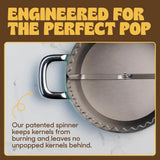 Popsmith Popcorn Popper, 6 Quart Stainless Steel Popcorn Maker Work with All Stovetops