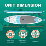 10' Inflatable Stand Up Paddle Board, 330 lb Capacity SUP with Adjustable Paddle, Pump, Backpack & Safety Leash