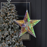 24" Prismatic Iridescent LED Traditional Star, 100 LED Hanging Holiday Decoration