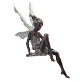 Sitting Fairy Garden Statue, Large Resin Fairy Sculpture for Outdoor Garden