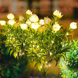 Syenll Solar Gardenia Flower Lights – 2 Pack Warm White LED Decorative Solar Garden Lights