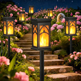6 Pack Solar Flame Lamp Pathway Lights – Flame Effect LED Landscape Lights