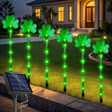 6 Pack Solar Shamrock Lights – St. Patrick's Day Outdoor Decorations Garden Stake Lights