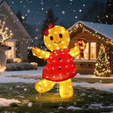 42" 3D Gingerbread Girl Outdoor Christmas Decoration with LED Lights
