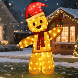 48-Inch 3D Gingerbread Man Outdoor Christmas Yard Decoration with LED Lights