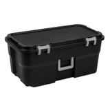 Sterilite 22 Gallon Wheeled Footlocker Storage Trunk – Heavy Duty Lockable Plastic Storage Container with Wheels and Handles