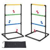 Portable Ladder Ball Game Set with 2 Targets, 6 Bolas, Score Trackers and Carry Bag