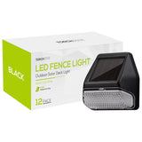 TORCHSTAR 12 Pack Dusk-to-Dawn LED Solar Fence Lights – Cool White Post Light