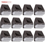 TORCHSTAR 12 Pack Dusk-to-Dawn LED Solar Fence Lights – Cool White Post Light