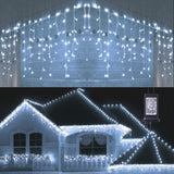 360 LED Icicle Christmas Lights, 29.5 ft Connectable Waterproof Curtain String Lights