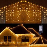 360 LED Icicle Christmas Lights, 29.5 ft Connectable Waterproof Curtain String Lights
