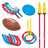 MinnARK Ultimate 6-in-1 Outdoor Sports Set with Football, Flying Disc