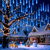 20-Inch Meteor Shower Icicle Christmas Lights, 10 Tubes, 540 LEDs, Connectable Outdoor Holiday Décor