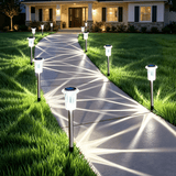 10 Pack Solar Pathway Lights – Crystal-style LED Garden Lights