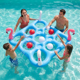 Flamingo Inflatable Pool Tic-Tac-Toe & Ring Toss Game Set