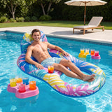 Tropical Inflatable Swim Ring Pool Float with Mesh Seat