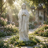 30" Virgin Mary Garden Statue, Weather-Resistant MgO Religious Sculpture with Stone Finish