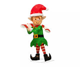38-Inch Light-Up Christmas Tinsel Elf with Candy Cane with 70 Clear LED Lights