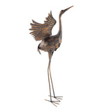 Pure Garden 35" Metal Flying Crane Garden Statue, Hand-Painted Outdoor Bird Sculpture