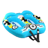SereneLife 2-Person Inflatable Towable Booster Tube for Boating, Dual Cockpit Seats