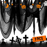3-Pack Halloween Black Creepy Cloth 23.6" x 68.5" – Spooky Gauze