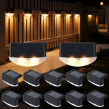 12 Pack Solar Powered Outdoor LED Stair & Fence Lights – Warm White Wall Mount Solar Deck Lights