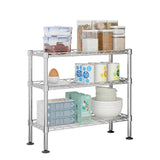 3-Tier Metal Spice Storage Rack – 18" × 8" × 18" Adjustable Wire Kitchen Shelving Unit