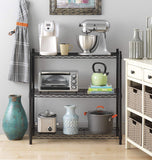 3-Shelf Adjustable Wire Shelving Rack – 23.22" × 13.39" × 31.5" Carbon Steel Storage Shelf