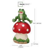 Mainstays 10.5" H Leaping Frog Garden Statue, Resin Frog & Mushroom Yard Décor
