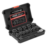 VEVOR 16-Piece Bolt Extractor Kit – Cr-Mo Impact Bolt & Nut Remover Set for Stripped, Rounded, Rusted & Damaged Fasteners