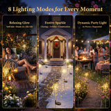 4 Pack Solar Firework Lights – 120 LED Starburst Garden Lights with 8 Lighting Modes