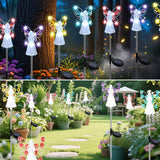 2 Pack Solar Angel Garden Stake Lights – Yellow & Purple LED Memorial Lights