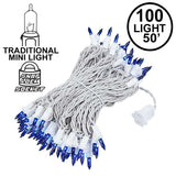 100-Count Incandescent Mini Christmas String Lights, 50 ft White Wire Holiday Light Set,