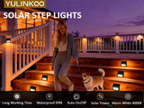 12 Pack Solar Powered Outdoor LED Stair & Fence Lights – Warm White Wall Mount Solar Deck Lights
