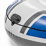 Intex Excursion Inflatable 4 People Boat Set with Oars, Pump, Fishing Rod Holders & Motor Mount Fittings